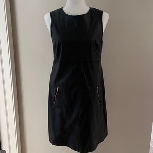 Ivy & Blu Maggie Boutique Faux Leather Black Dress With Zippers Size 6